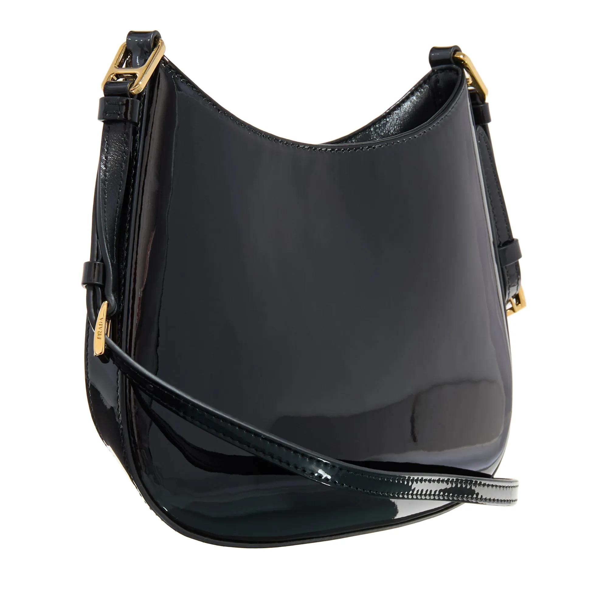 Prada Hobo bags Cleo Patent Leather Hobo Bag in zwart