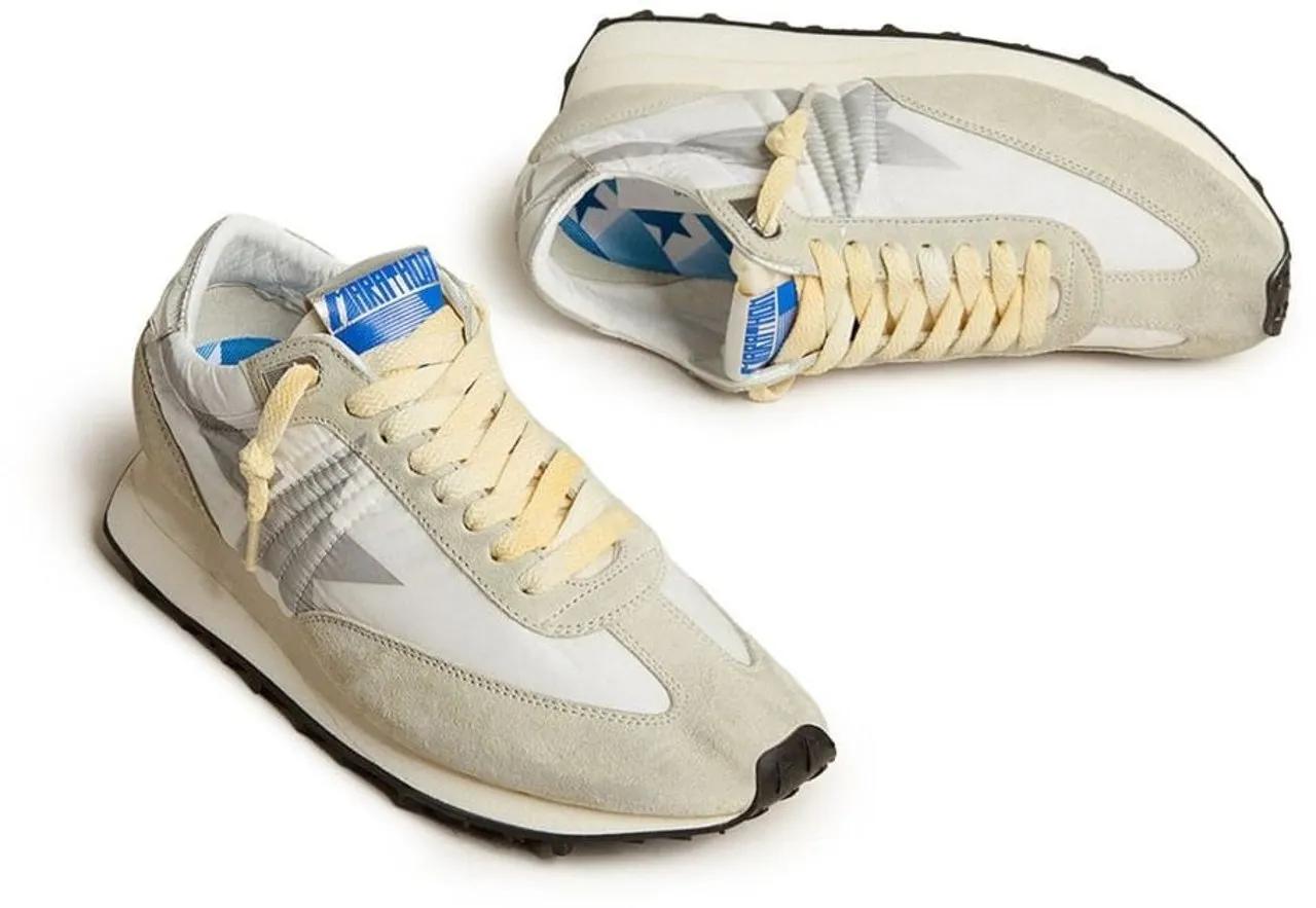 Thumbnail - Golden Goose Low-Top Sneaker - Nylon Sneakers With Beige Suede Inserts - Gr. 38 (EU) - in Weiß - für Damen