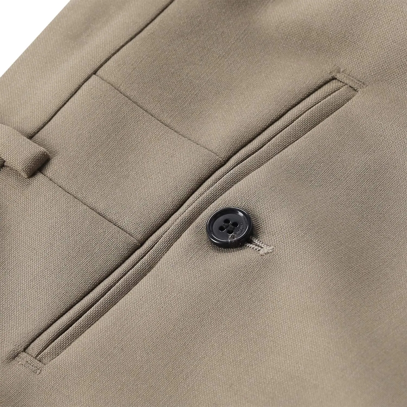 Saint Laurent  Slim-Fit Hose aus Wolle & Mohair beige(Image 5)