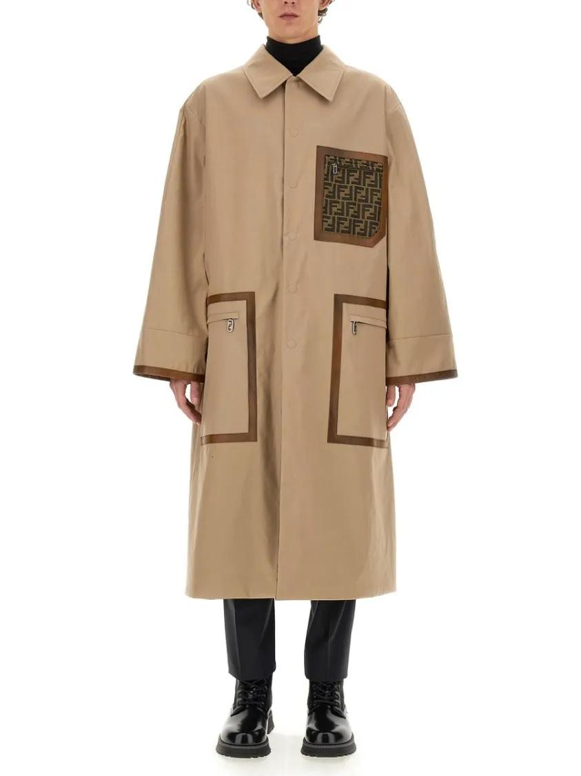 Thumbnail - Fendi - Fabric Trench Coat - Größe 48 - braun