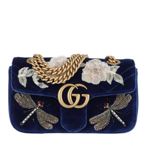 Gucci GG Marmont Velvet Mini Bag Cobalt Blue Crossbody Bag