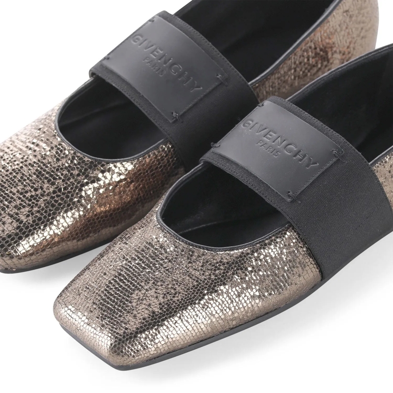 Givenchy Schnürschuhe Ballerinas aus Lammleder gold(Image 4)