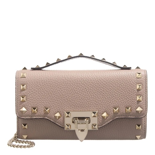 Valentino Garavani Rockstud Wallet W/Strap Poudre Portemonnee Aan Een Ketting