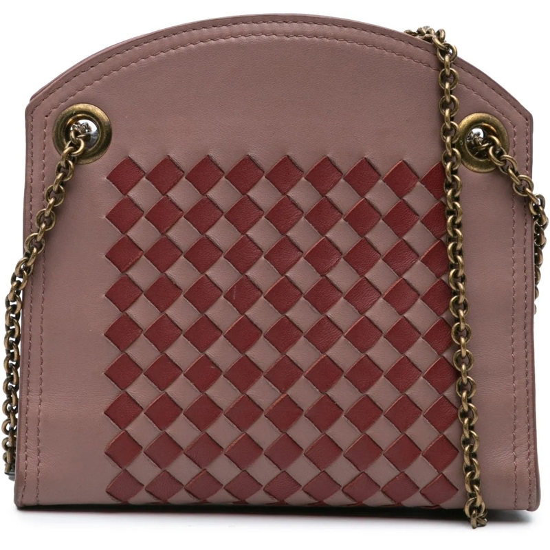 Bottega Veneta Schultertasche Nappa Intrecciato Chain Wallet rose