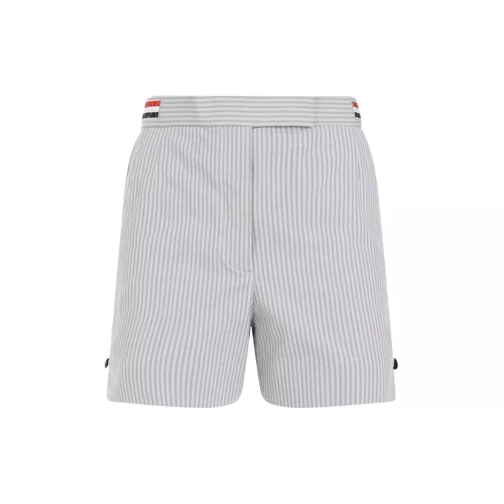 Thom Browne Angled Pocket Thigh Length Grey Cotton Shorts Grey 