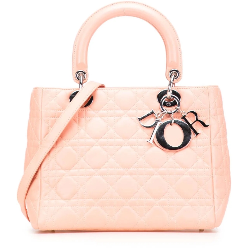 Christian Dior Schultertasche Medium Lambskin Cannage Lady Dior rose