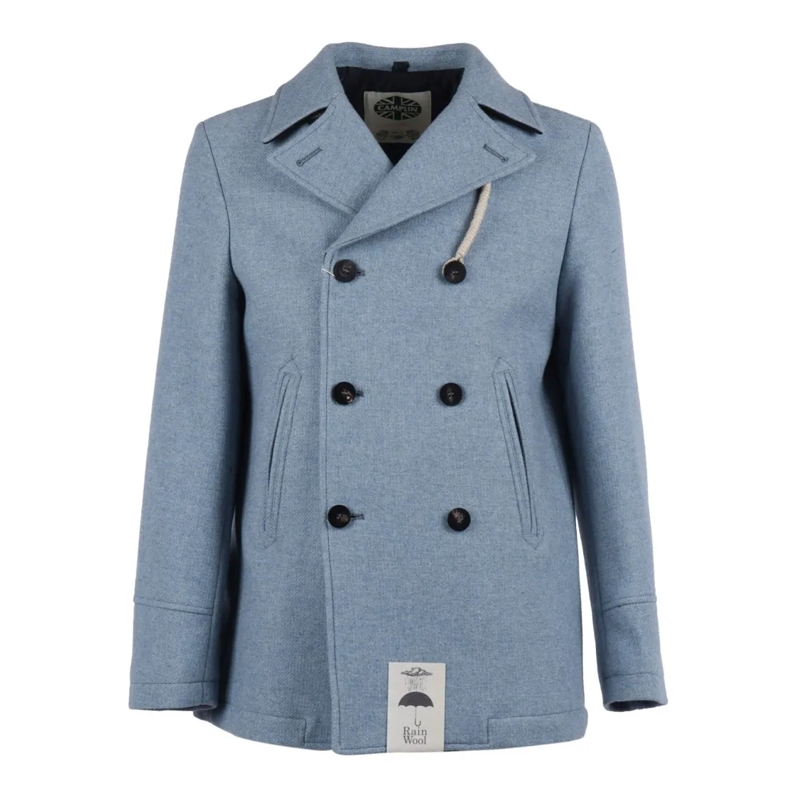 Camplin Manteau de transition Island - S Double-Breasted Wool Coat Blue