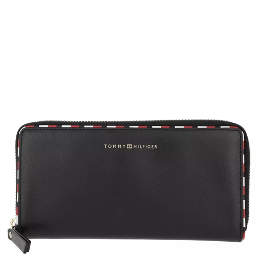 Tommy Hilfiger Classic Leather Wallet Large Black Portemonnaie mit Zip-Around-Reißverschluss
