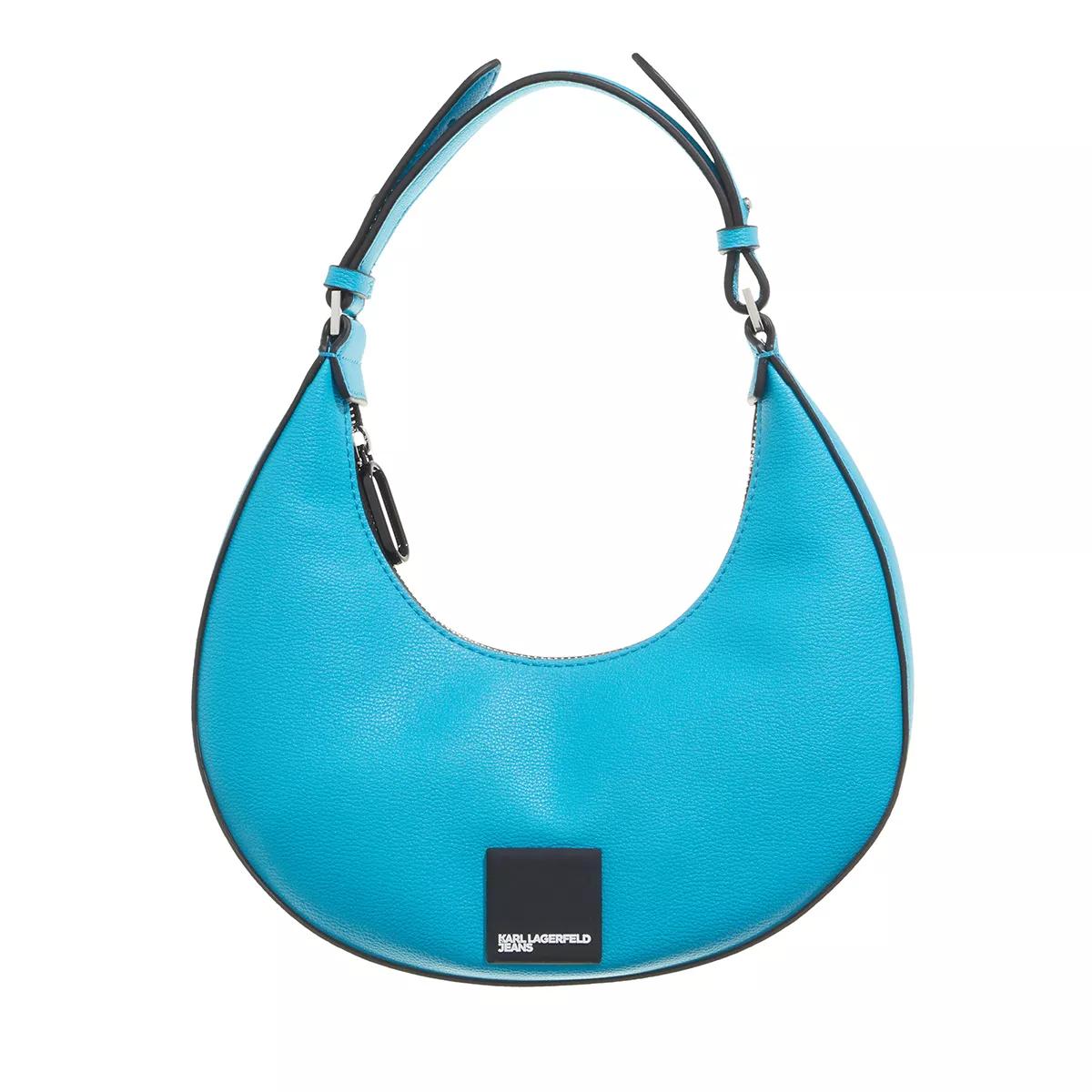 Karl Lagerfeld Jeans Hobo Bag - Tech Leather Sm Halfmoon Shb - Gr. unisize - in Blau - für Damen