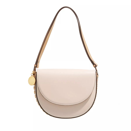 Stella McCartney Medium Flap Shoulder Bag Pure White/Sand Saddle Bag