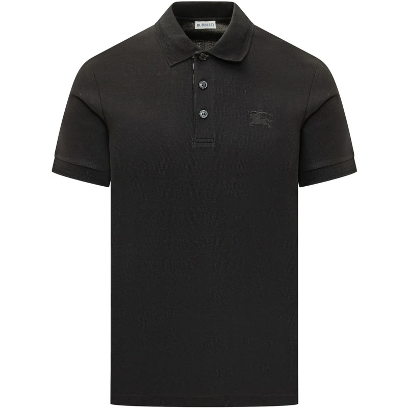 Burberry Polo Polo con Bottoni e Logo schwarz