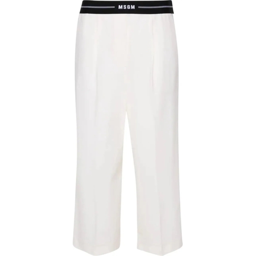 MSGM Pantalons pantalone white weiß