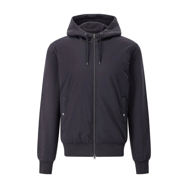 Herno Blazer Jacke aus Material-Mix Navy