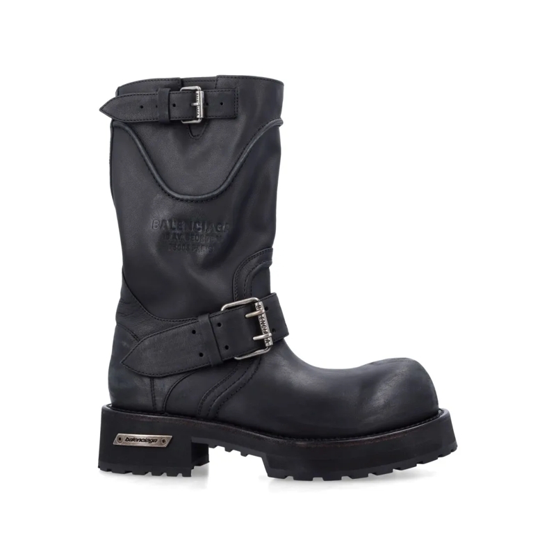 Balenciaga Stiefel Venom Boot In Black Leather Black