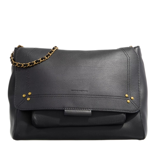 Jerome Dreyfuss Lulu L Noir Brass Calfskin Sac à bandoulière