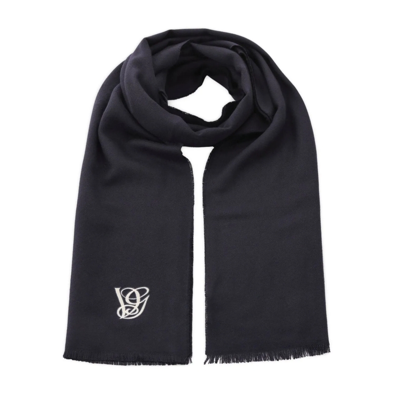 Valentino Garavani Leichter Schal Wollschal mit Stickerei Navy