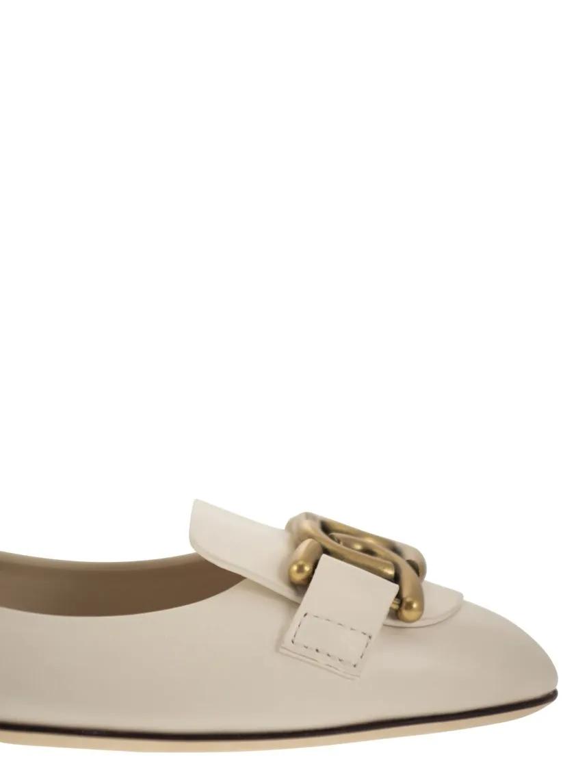 Thumbnail - Leather Ballerina With Accessory - Gr. 38 (EU) - in Beige