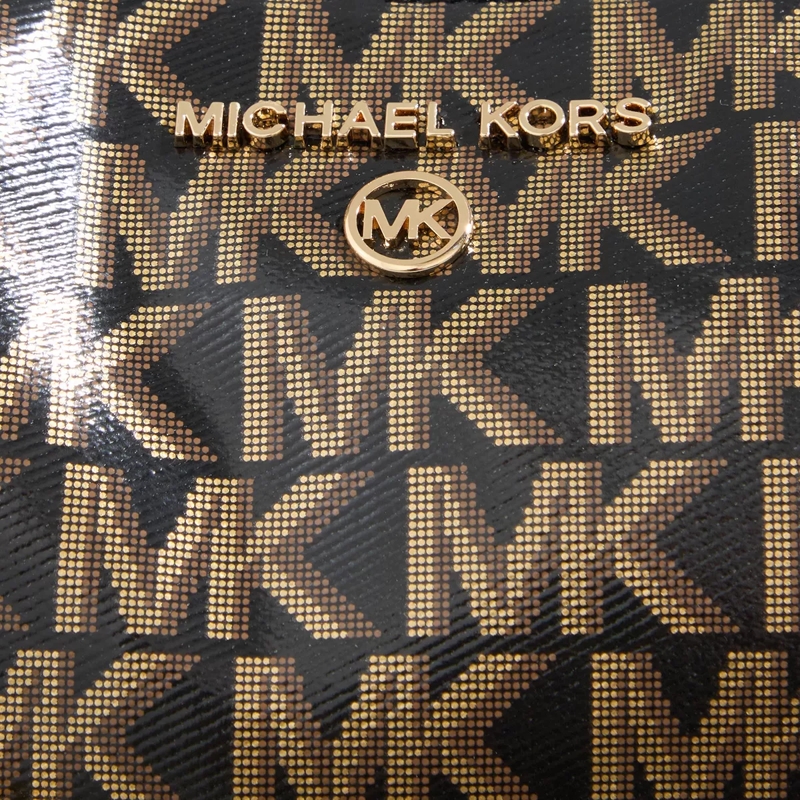 MICHAEL Michael Kors Crossbody Bag Medium Convertible Pouchette Xbody Black Gold(Image 5)