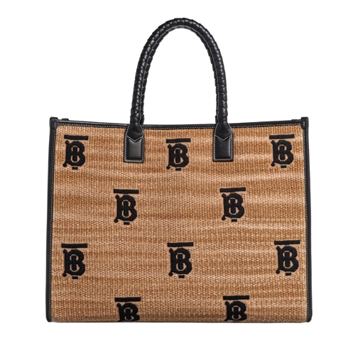 Burberry Crossbody Bag Beige Black Rymlig shoppingväska