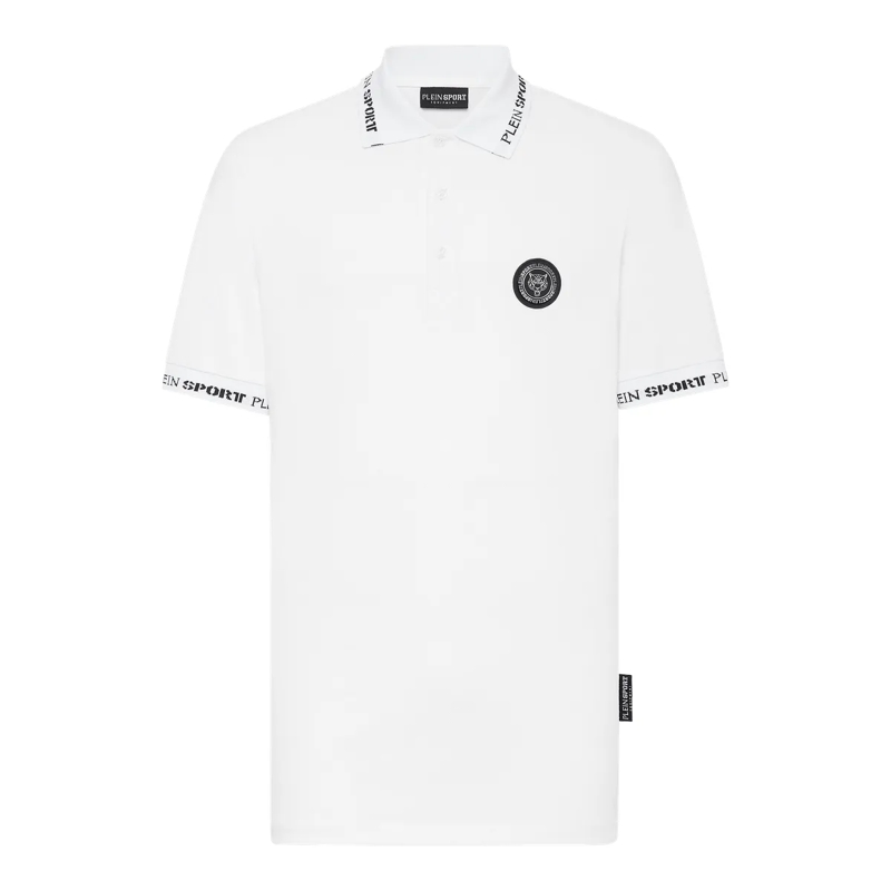 Plein Sport Top Poloshirt Tiger weiss