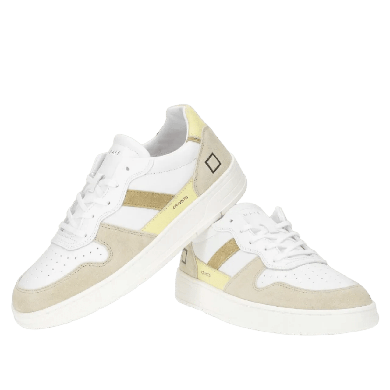 Thumbnail - D.A.T.E Low-Top Sneaker - Sneaker court 2.0 vintage calf bianco-giallo - Gr. 41 (EU) - in Beige - für Damen