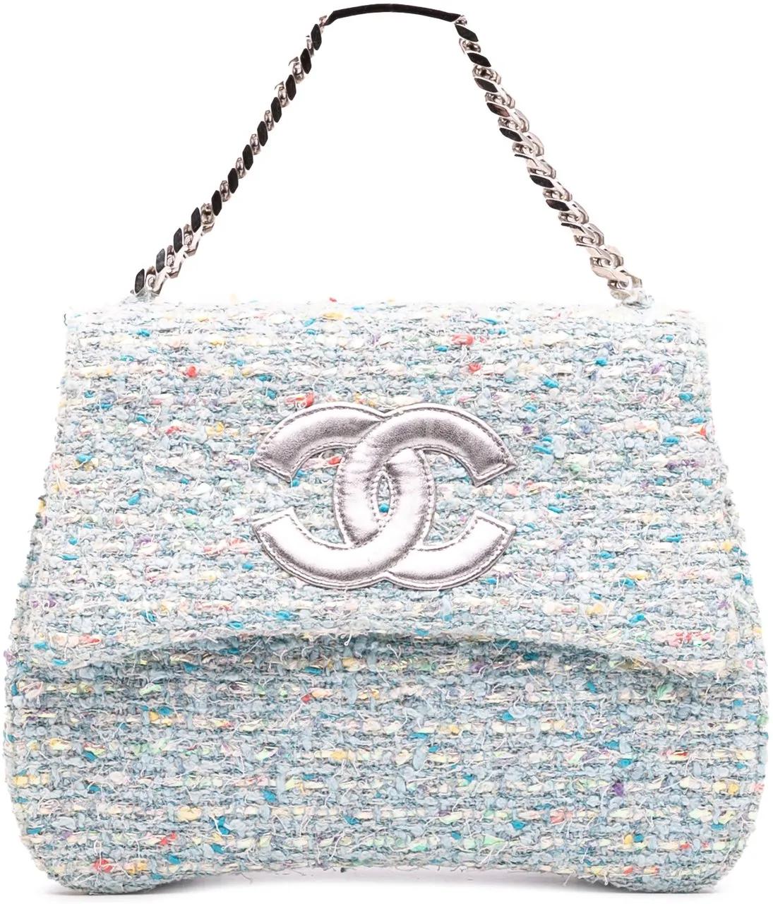 Chanel Crossbody Bags - CC Confetti Tweed Flap - Gr. unisize - in Blau - für Damen