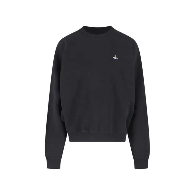 Vivienne Westwood  "Orb" Crewneck Sweatshirt, In Black Cotton Black