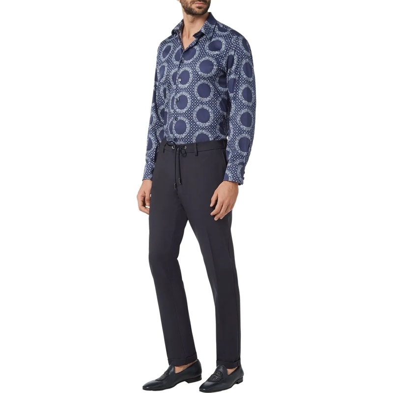 BILLIONAIRE Hemd Hemd Slim Fit Paisley dunkel-blau(Image 3)