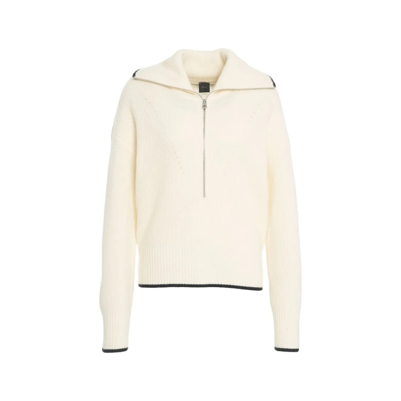 Pinko Pullover Folegandros' Zip-Up Sweater Neutrals