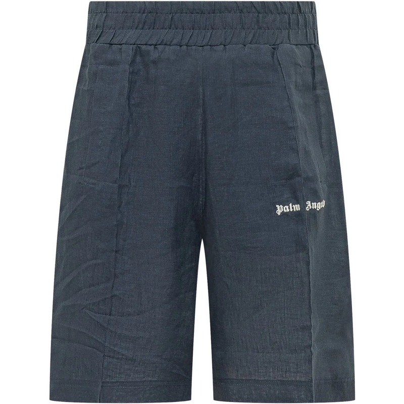 Palm Angels Shorts Shorts con Vita Elasticizzata e Logo blau