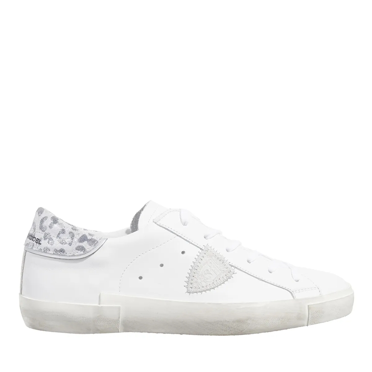 Philippe Model Prsx Low Woman Veau Leo Blanc Argent | Lage