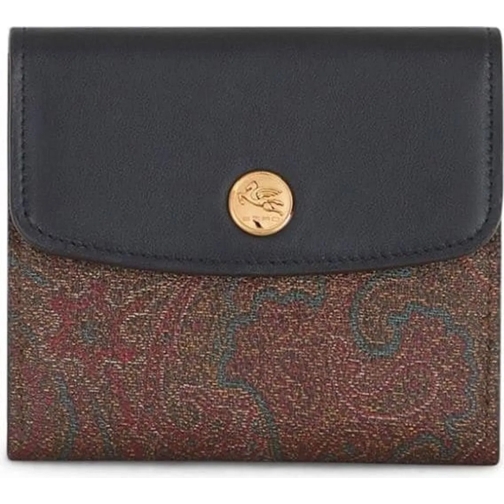 Etro Tri-Fold Portemonnaie portafoglio 11,5x10,5 brown schwarz