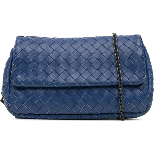 Bottega Veneta Sac à bandoulière 2012-2024 Intrecciato Chain Flap Crossbody blau