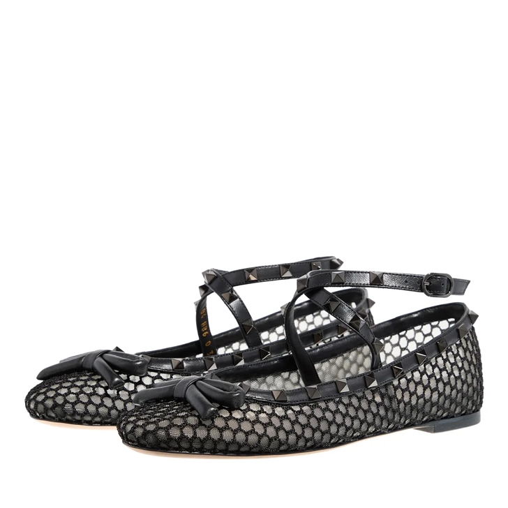 Valentino Ballerina ブラック Valentino Garavani Rockstud Ballerina Black | Ballet Flats