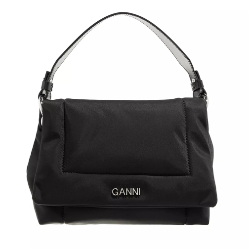 GANNI Pillow Small Flap Over Bag Black Crossbody Bag