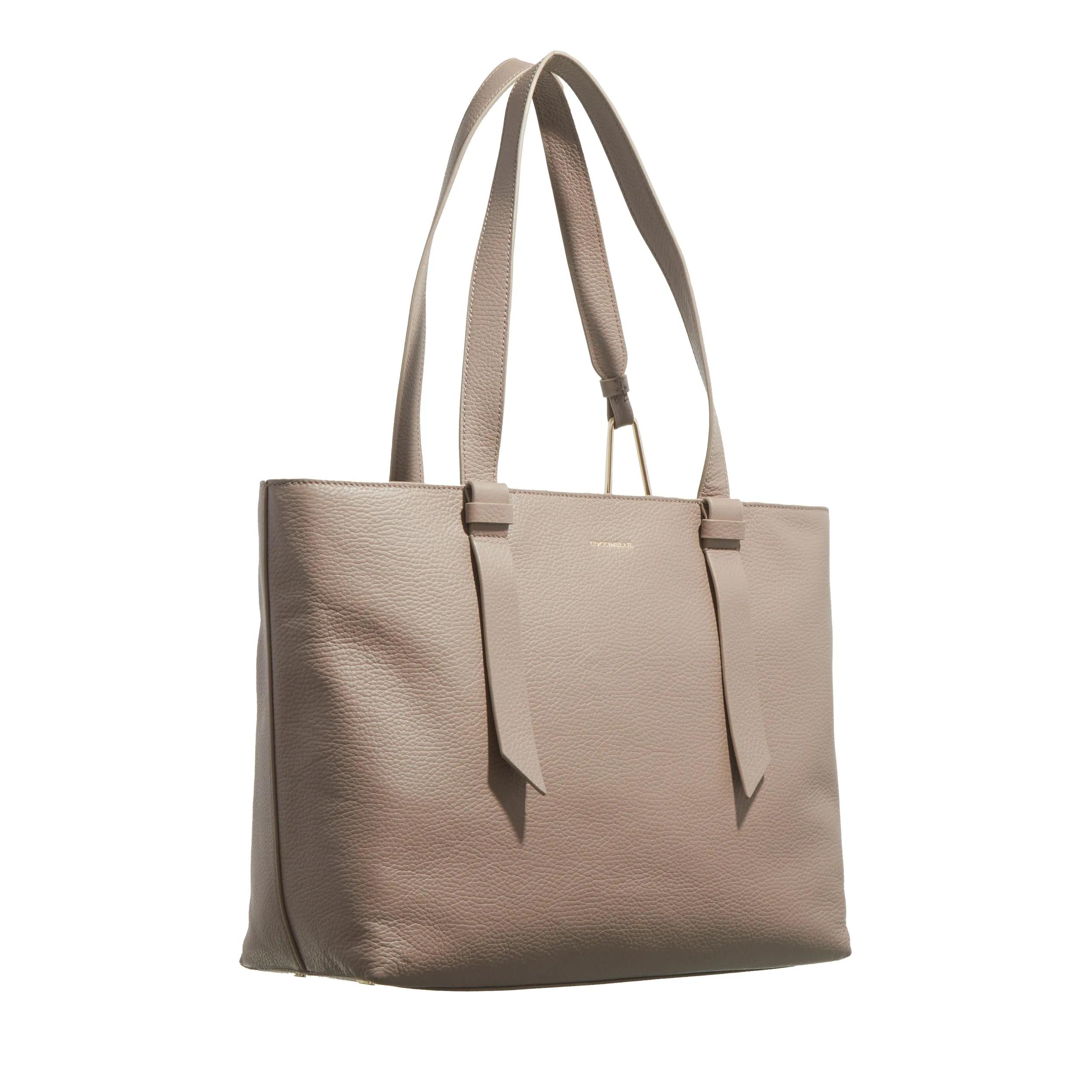 Coccinelle Beige Leren Schoudertas met Handvatten Beige Dames