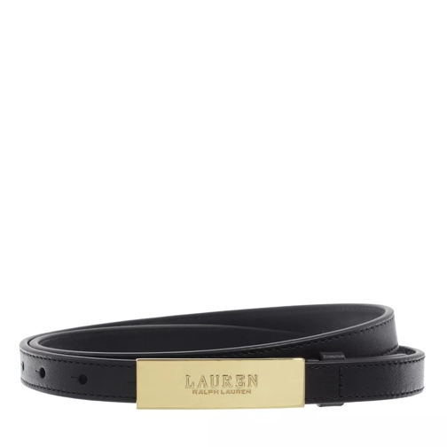 Lauren Ralph Lauren New Plaque Belt Skinny Black Dünner Gürtel