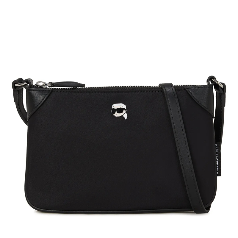 Karl Lagerfeld Geldbörse IKON Beutel zum Umhängen aus Nylon schwarz