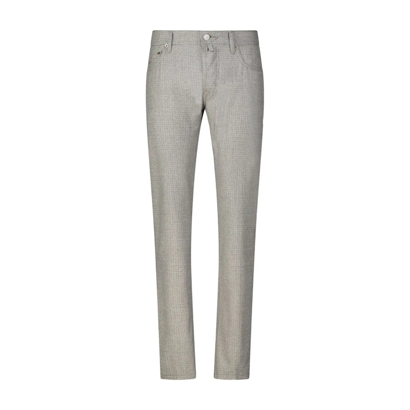 Jacob Cohen Jeans Slim-Fit Stoffhose Bard mit Karo-Muster Hellbraun