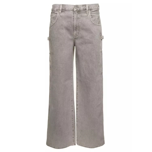 Agolde Magda' Grey Five-Pocket Jeans In Cotton Denim Grey Jeans