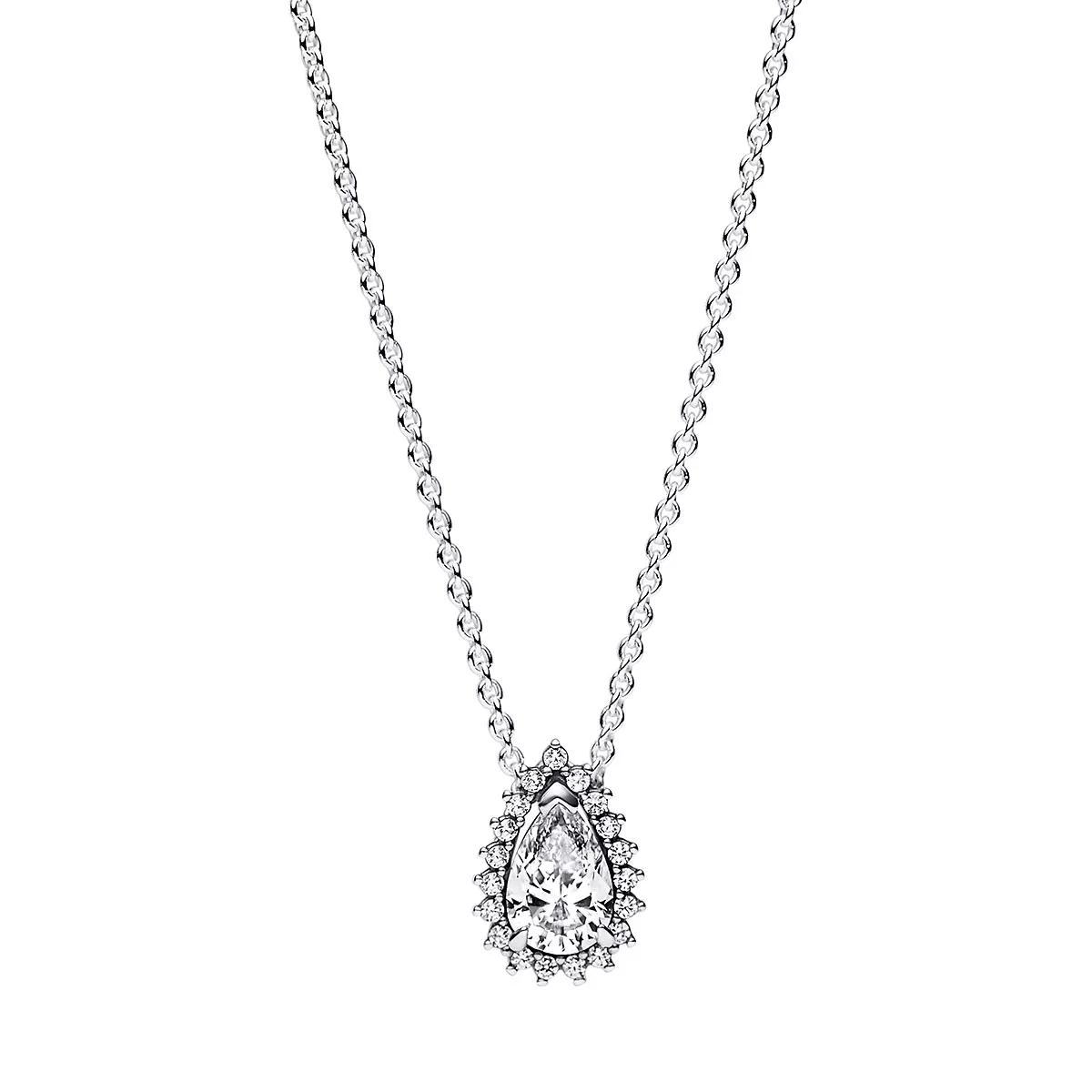 Pandora Women's Silver Necklaces - Sterling Necklace Withcubic Zirconia - Necklaces For Unisize