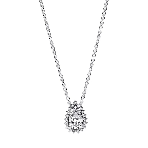 Pandora Sterling silver necklace withcubic zirconia Clear Mittellange Halskette