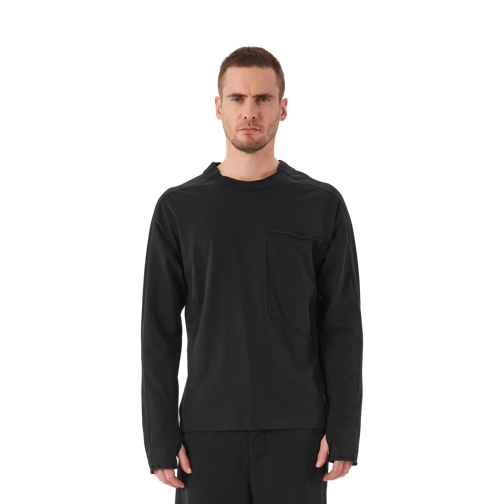 Transit Hemden Longsleeve mit aufgesetzter Tasche U10 Black