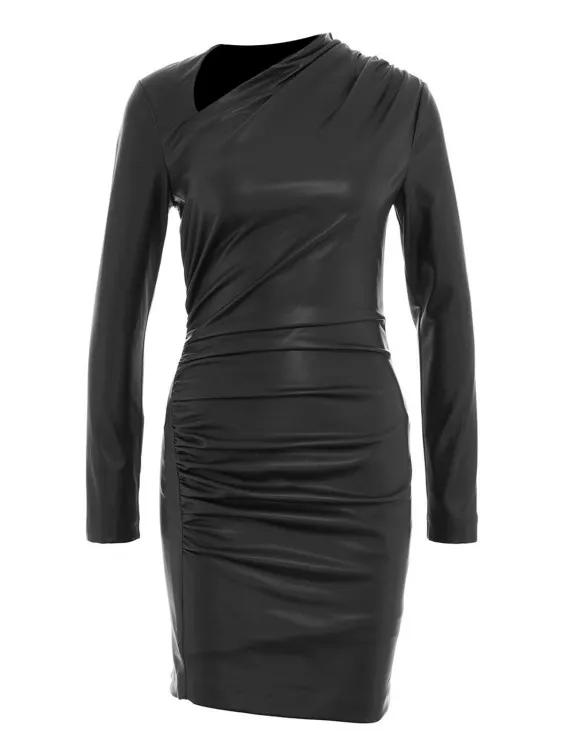 Eco Leather Dress Black