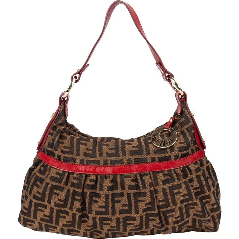 Fendi Schultertasche Fendi FF Monogram Zucca Chef Handbag braun