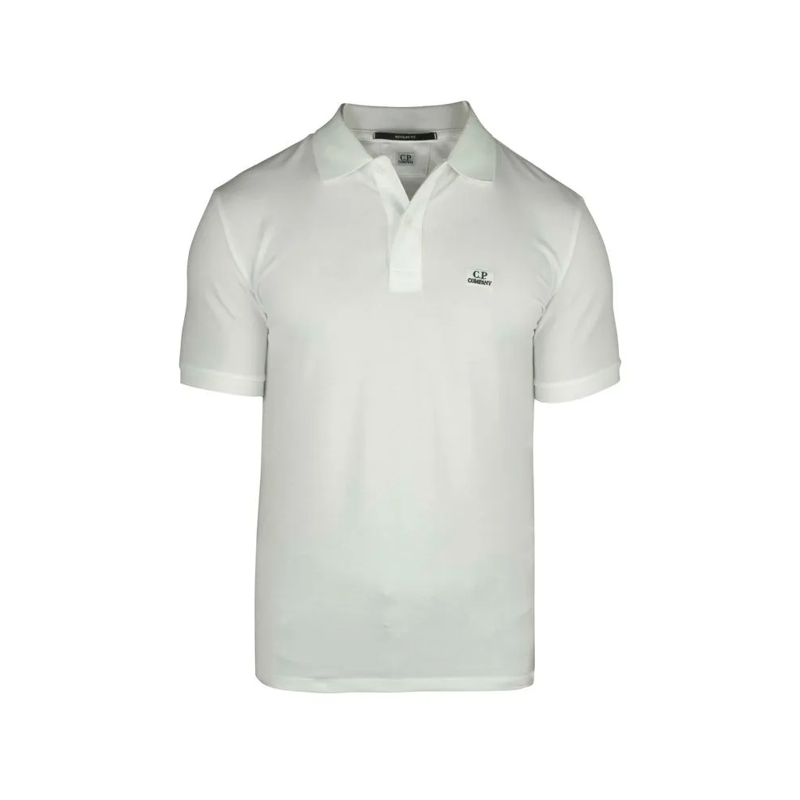 CP Company Polo shirt White Cotton Polo Shirt With Button-Down Collar White