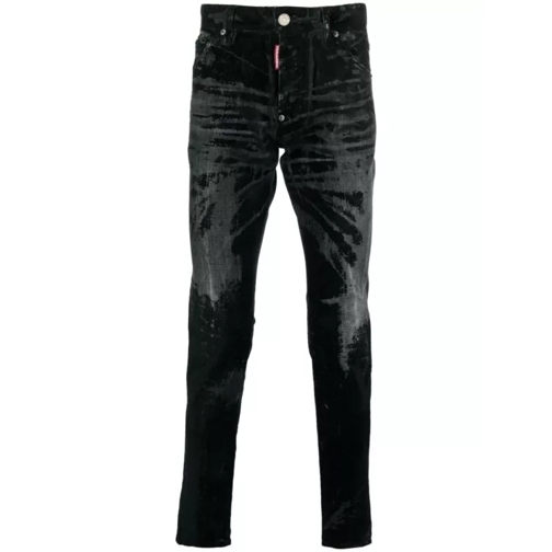 Dsquared2  Distressed Mid-Rise Skinny Jeans Black