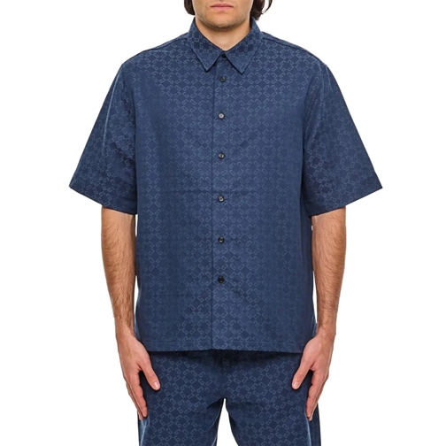 Givenchy Hemden Blue Monogram Jaquard Shirt Blue