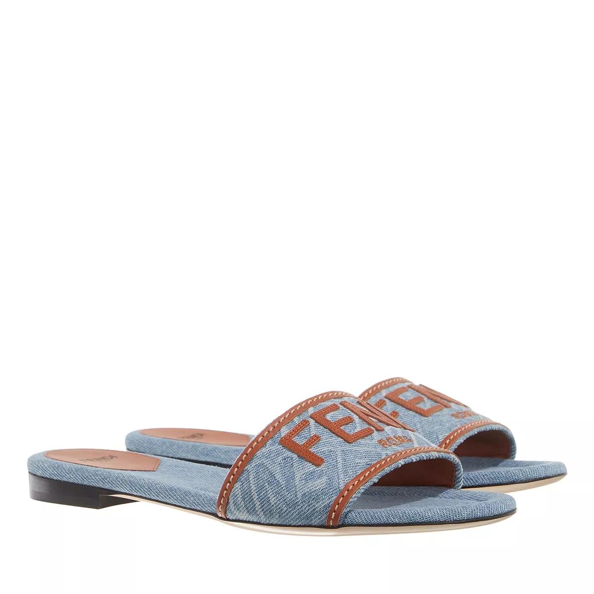 Fendi Signature Slides Denim Brandy Slide