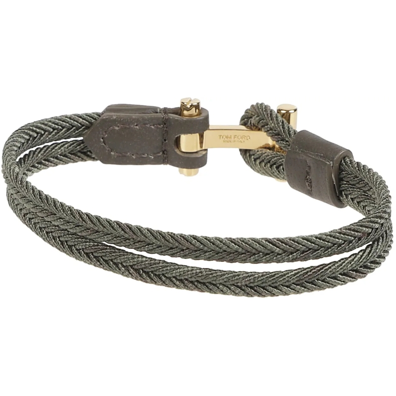 Tom Ford Armband Braided Nylon Bracelet Green grün